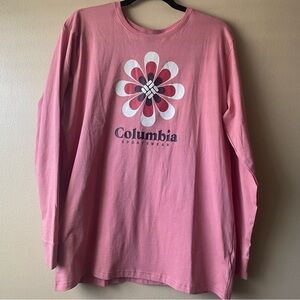 Columbia Long Sleeve Dusty Rose Hiking Outdoor Floral Design Top Size Large